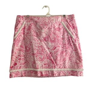 Lilly Pulitzer Pink and White Mini Skirt